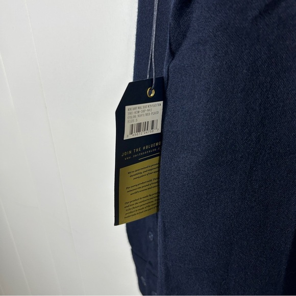 NWT United by Blue Buffalo Wool Shirt with Plaid Trim Small - Picture 4 of 6